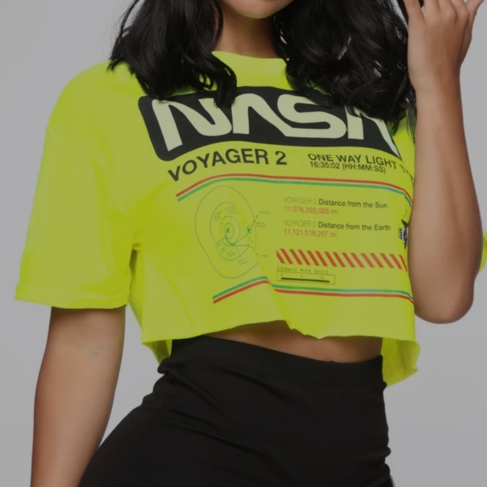 Neon NASA cropped top